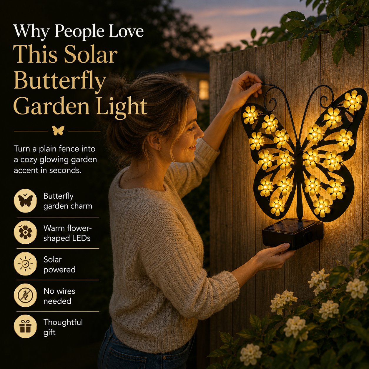 🦋 Solar Butterfly Garden Light