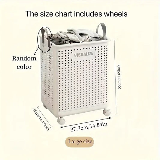large foldable laundry basket wheels heavy duty collapsible - Temu